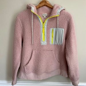 J Crew Vintage Hoodie Fleece Sherpa Small Polartec Half Zip Sweatshirt